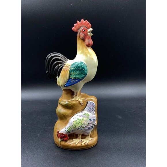 Ceramic Rooster Chicken Figurine Made In Japan Farmhouse 9.5” - Picture 6 of 10